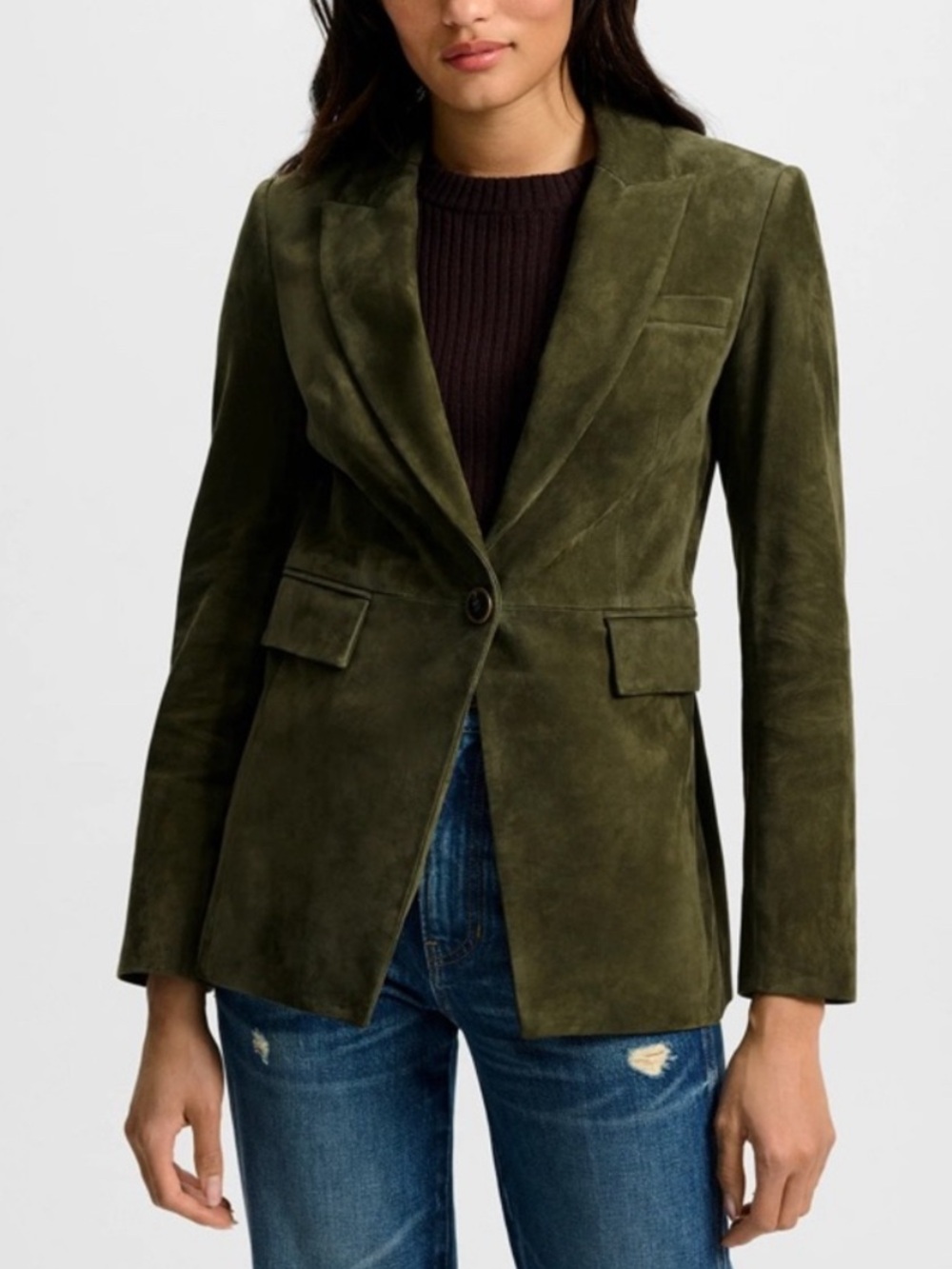 Veronica Beard NEW Duane Suede Dickey Jacket Cypress Size 6 Retail $1,798
